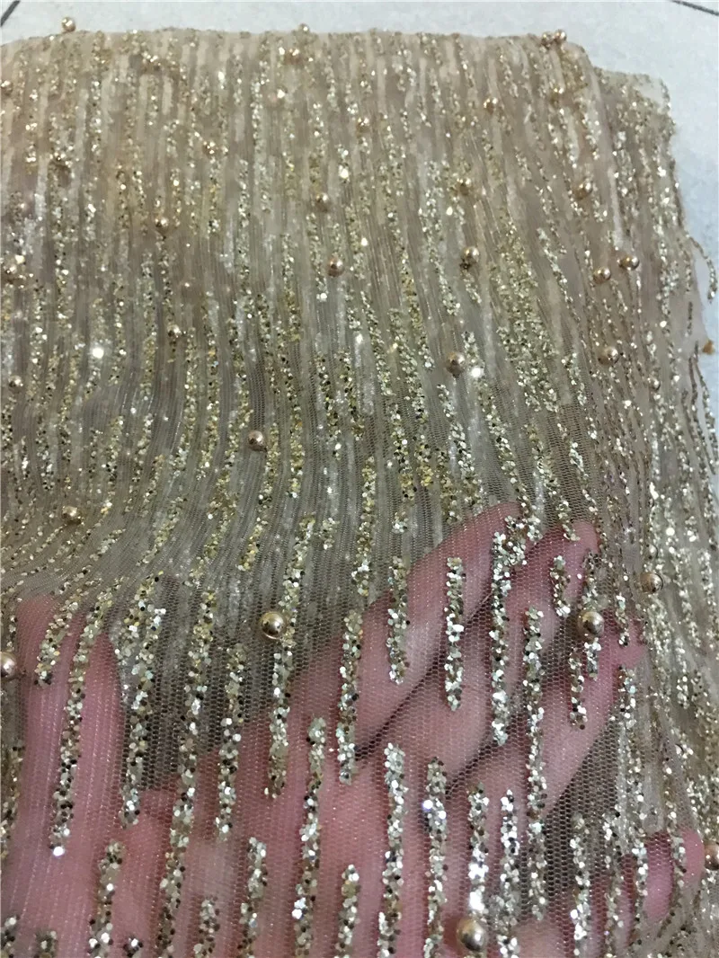 Imagem -04 - Opção de Cores Tecido de Renda Roxo e Dourado com Glitter de Pérolas com Glitter Brilhante para Decoração de Casamento ou Vestido de Festa