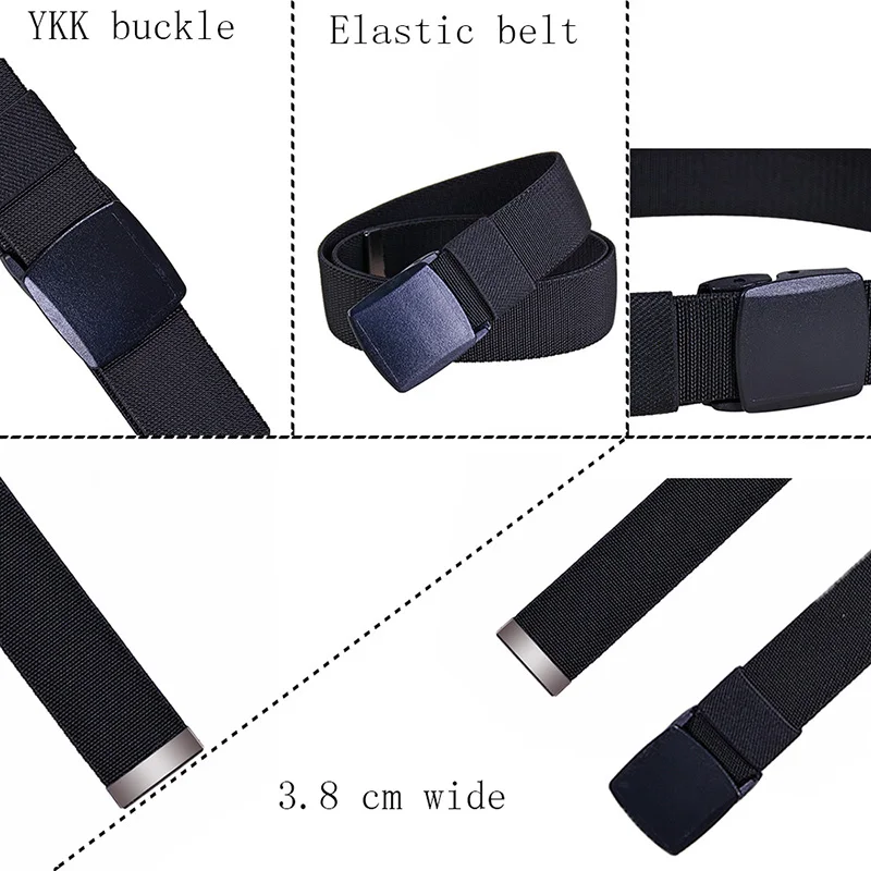 (Ta-weo) – ceinture en toile sauvage décontractée pour hommes, ceinture extensible de haute qualité, largeur 1.5 ''(3.8cm), ceinture élastique à boucle en plastique