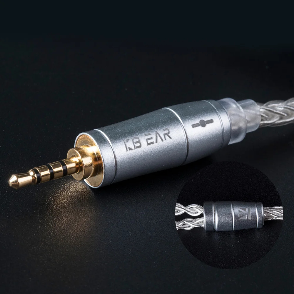 KBEAR 8 Core Plaqué Argent Amélioré Balchooks Câble 2.5/3.5/4.4MM Avec MMCX/2PIN/QDC pour BLON BL-01 BL-03 KZ ZSX Zmanthank DQ6 ZSTX