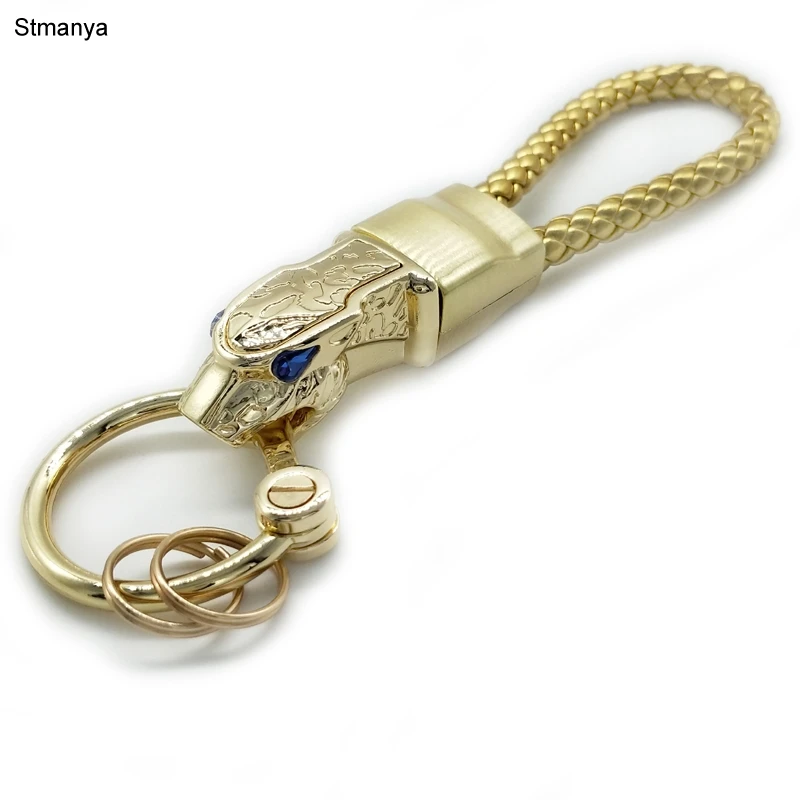 Honest New High quality Metal Key Chain Women Men Knitting leather rope business Car Key Ring Best Gift jewelry K1572