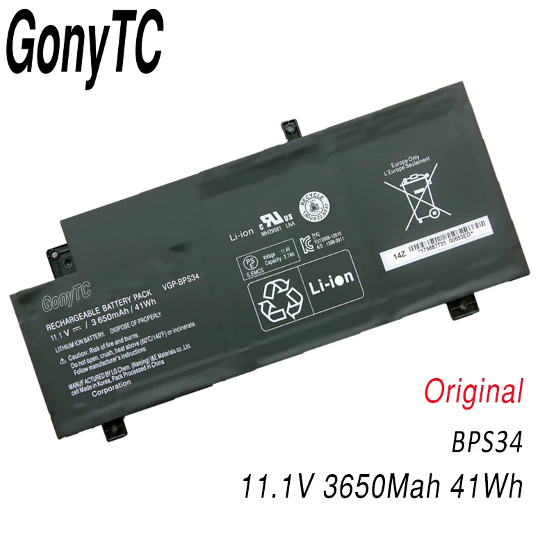 

Original VGP-BPS34 Battery For SONY Vaio Fit 15 SVF15A SVF14A Series SVF15A1ACXB SVF15A1AC XS SVF14A SVF14AC1QU