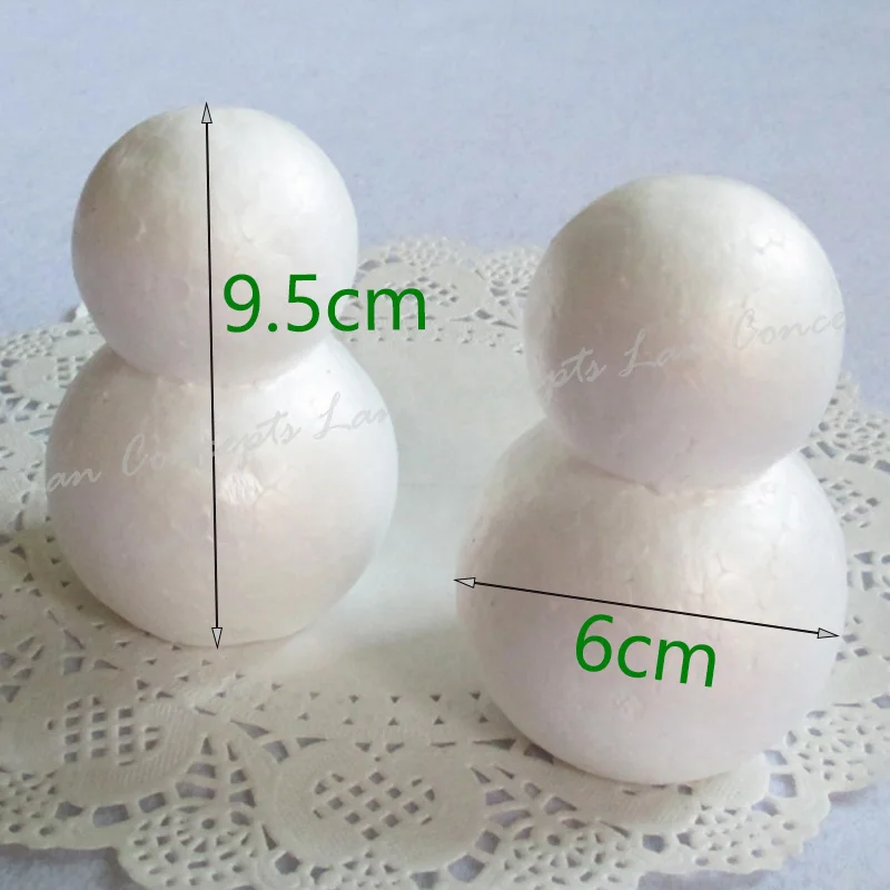 wholesale 9.5cm Foam Snowman Styrofoam for DIY craft Christmas decoration - 50pcs/lot free shipping