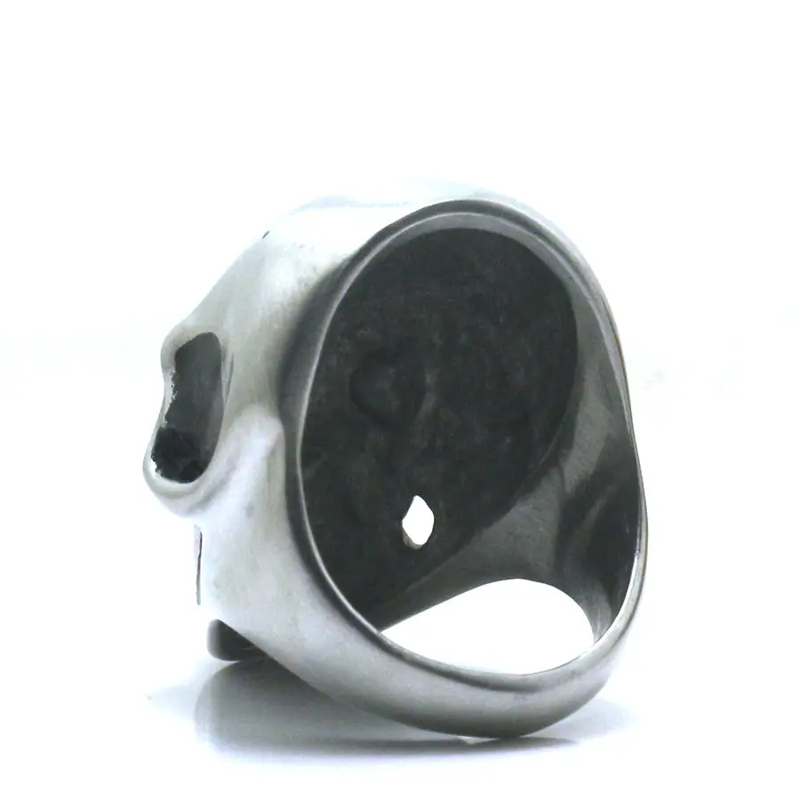 Size 6 to Size 16 Men Boy 316L Stainless Steel Dull Polish Cool Biker Skull Ring Free Shipping