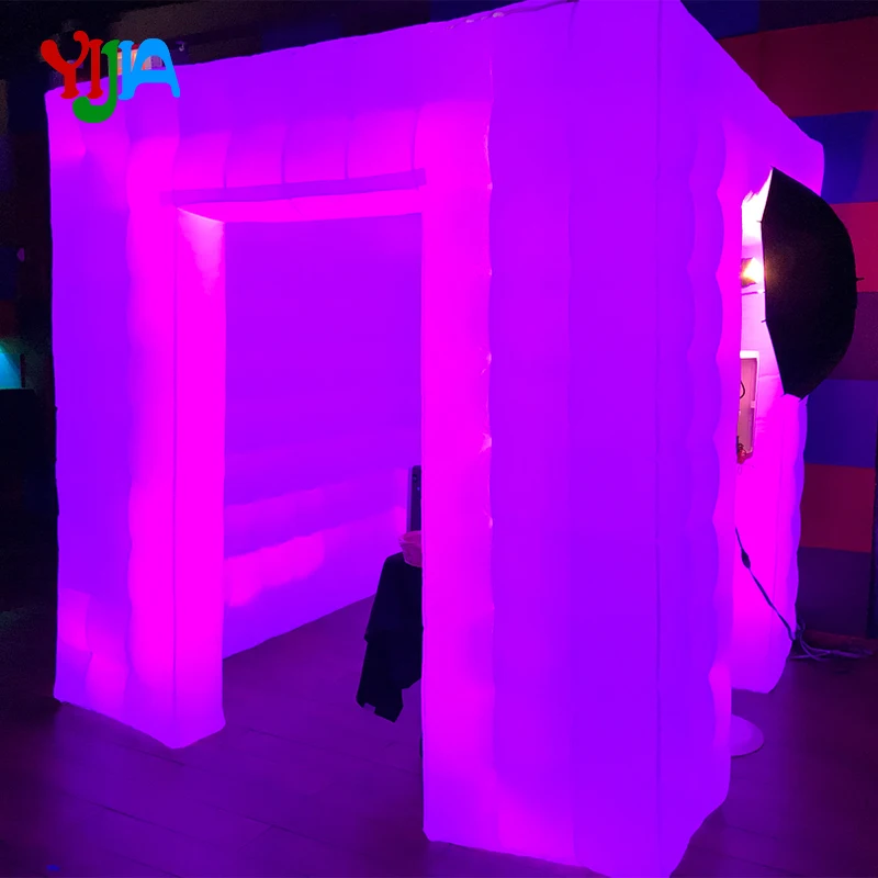 

Wedding Party Use LED Full Strips Inflatable Photo Booth With Two Entrance and Inner Air Blower automatic photo booth for Sales