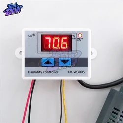 W3005 220V 12V 24V Digital Humidity Controller Hygrometer Humidity Control Switch 0~99%RH Hygrostat w/ Humidity Sensor