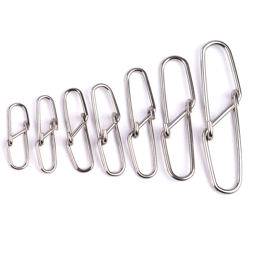 20pcs Stainless steel super ribbed pins bait pin Safety Pin Stainless Steel Fishing Hook Line Connector Snap Accessories