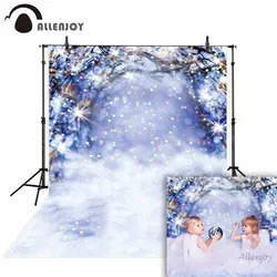 Allenjoy photography backdrop photophone bokeh glitter Christmas snow winter wonderland branch background photocall photo studio