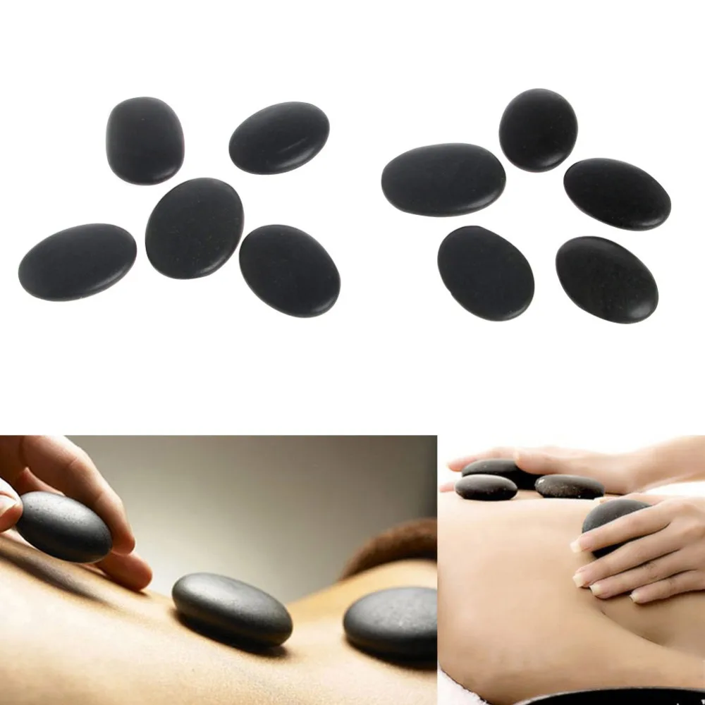 10PCS Spa Rock Basalt Stone Beauty Stones Massage Lava Natural Stone Hot!