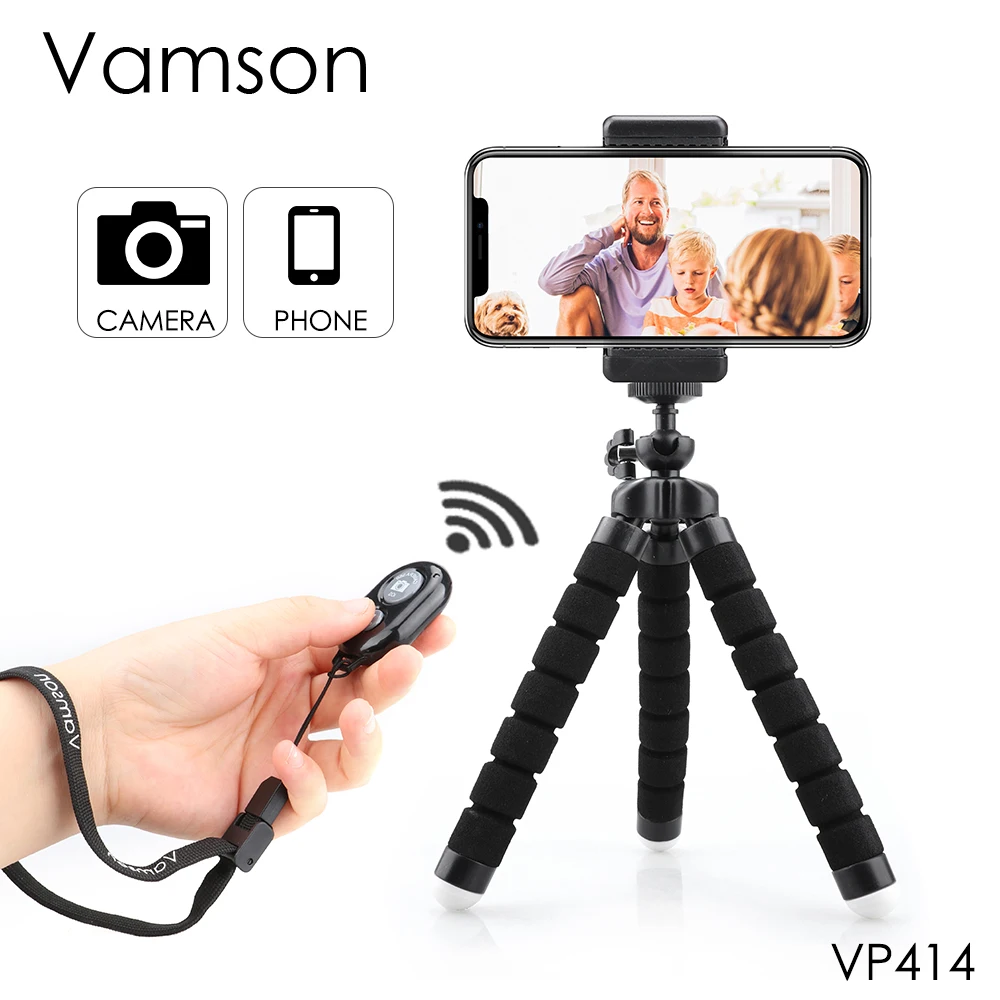 Vamson Mini Tripod for Phone camera Flexible Leg for iphone for Xiaomi for Samsung Gorillapod Octopus Tripod VP414E