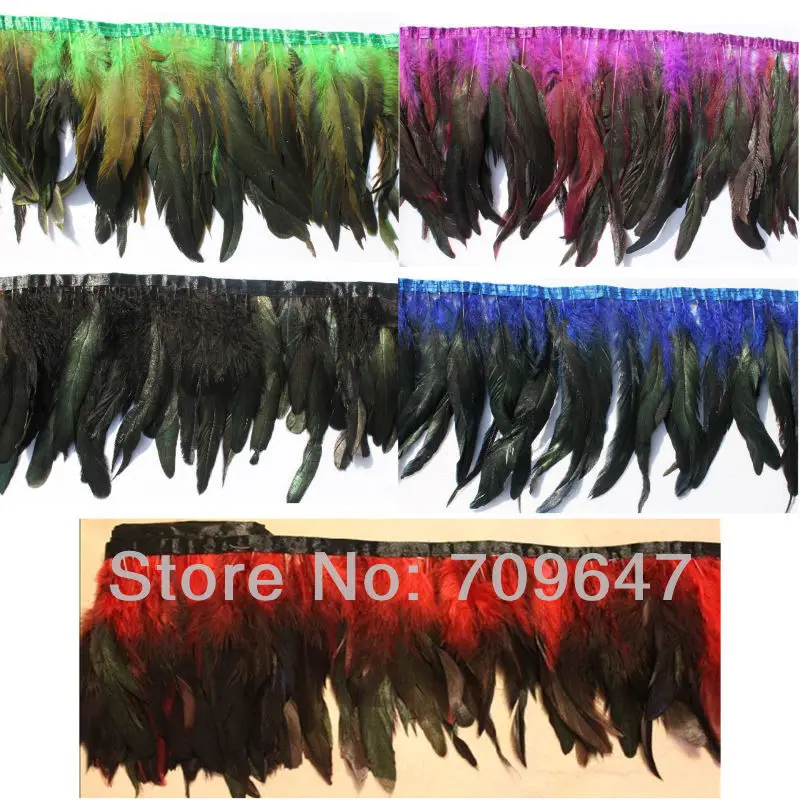 

2 Yards/Lot Height 14-18cm HALF BRONZE COQUE ROOSTER TAIL FEATHERS Fringe Trimming 5Colours Available, Ribbon,Feather Lace