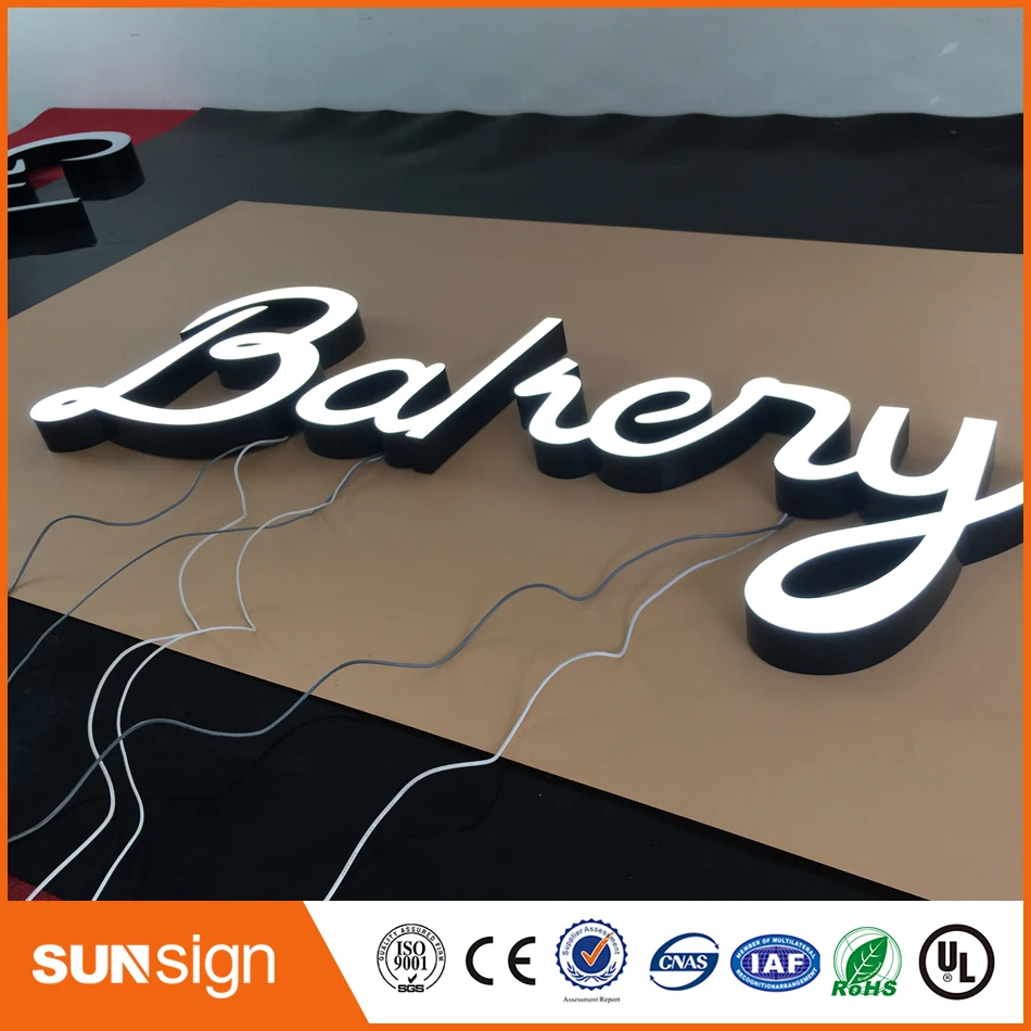 Lampu LED frontlit epoxy resin huruf