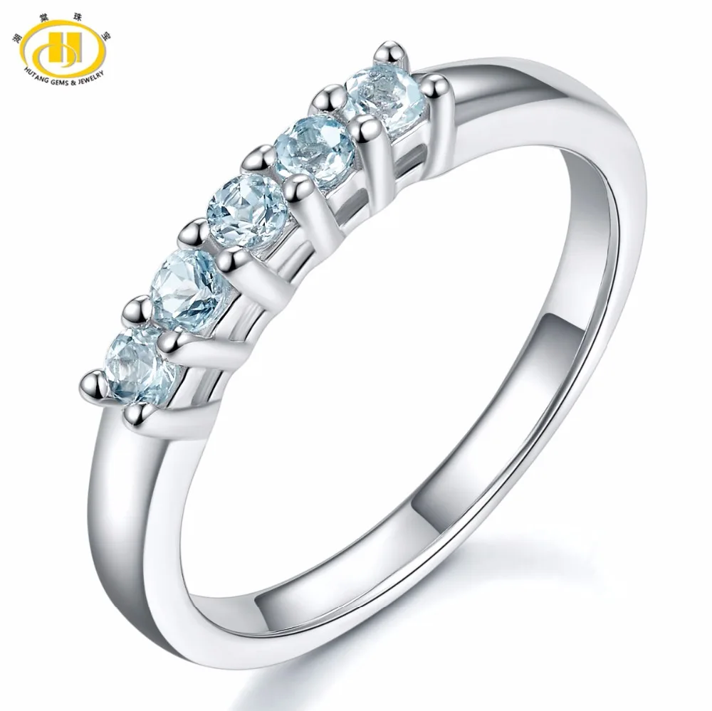 aquamarine anel de casamento para mulheres 03 quilates gemstone solido 925 sterling silver band aneis presente joias finas natural 01