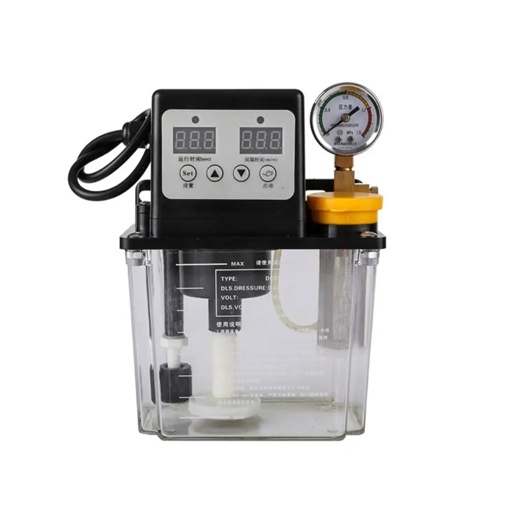 Fully Automatic 1L Lubricating Oil Pump Kit With Pressure Gauge CNC Electromagnetic Lubrication Pump 220V TECNR