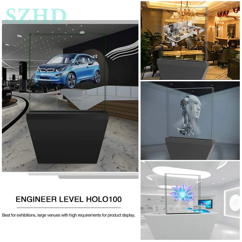100 см Wifi app высокое качество изображения Dseelab 3d Голограмма светодиодный рекламный дисплей 3d проектор