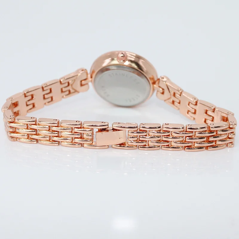 ساعات نسائية من الذهب الوردي ، سوار ملون ، ساعة يد ، فستان غير رسمي ، هدية