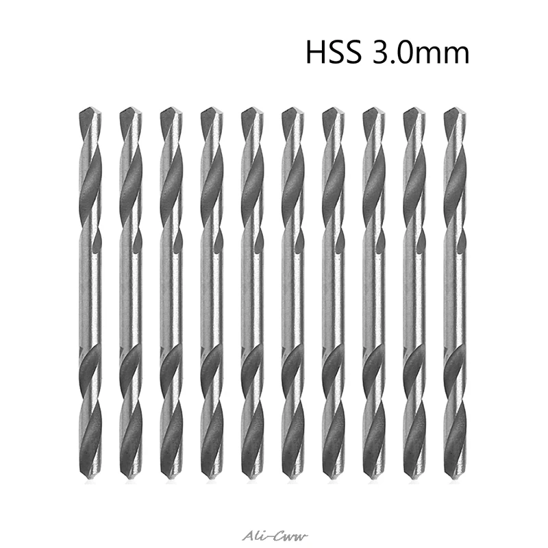 YOFE 10Pcs 3mm 3.2mm 3.5mm 4mm 4.2mm 4.5mm 5.0mm 5.2mm HSS Double Ended Spiral Torsion Drill Tools Drills Set