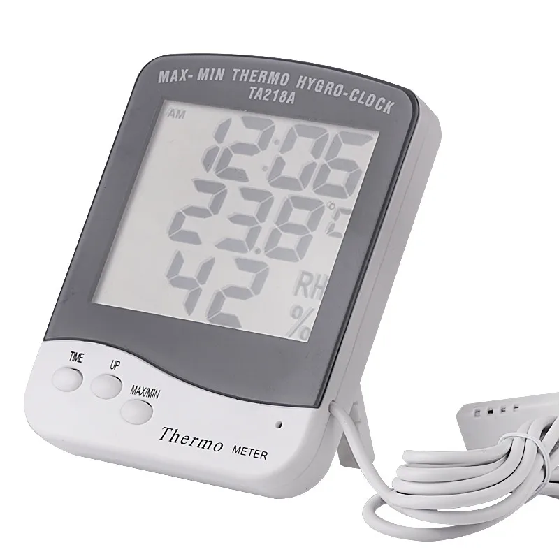 Indoor and Outdoor Electronic Digital Thermometer Hygrometer Temperature and Humidity Meter Weather Station Alarm Clock TA218A