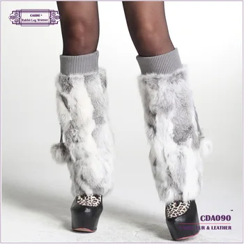 Hot spring women fur leg warmer rabbit fur leg warmer knee length for girls over the knee and winter 2018 fashion polainas mulher