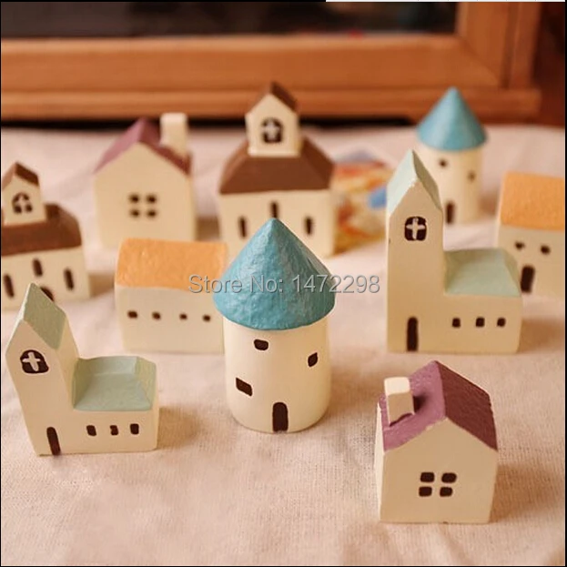 

5 pcs/style Miniature Various House/Church Dollhouse Ornament Flower Pot Plant Bonsai DIY Home Decor Building Art S size