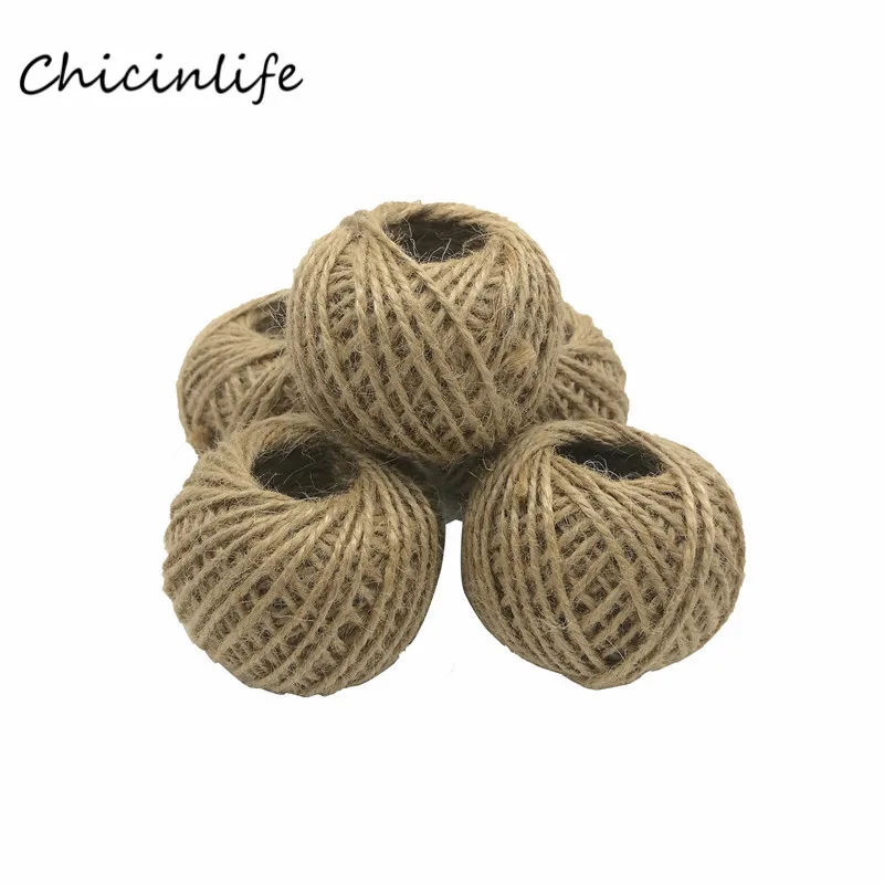 Chicinlife 2mm 30 Meters Natural Burlap Jute Twine Rope Gift Wrapping Craft Decoration Wedding Birthday Supplies