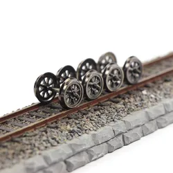 Ruedas de Metal Spoked DC para trenes modelo, juego de ruedas de 12 piezas/24 piezas, escala HO, 38 pulgadas, 1:87 DC, diseño ferroviario, HP1487