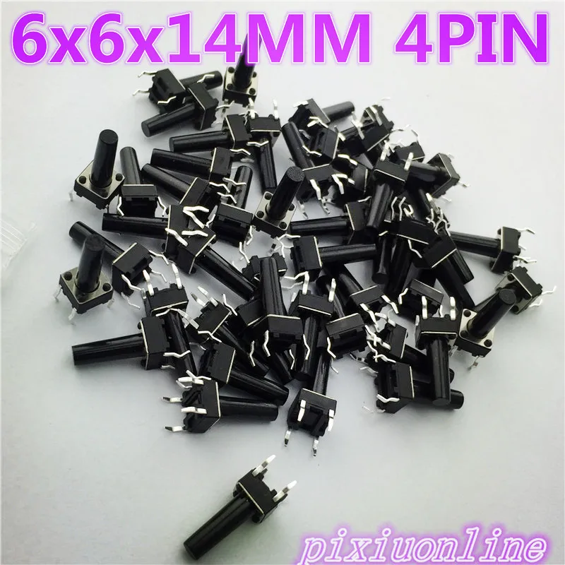 G97 50pcs 6x6x14MM 4PIN G97 Tactile Tact Push Button Micro Switch Direct Self-Reset DIP Top Copper The Cheapest High Quality