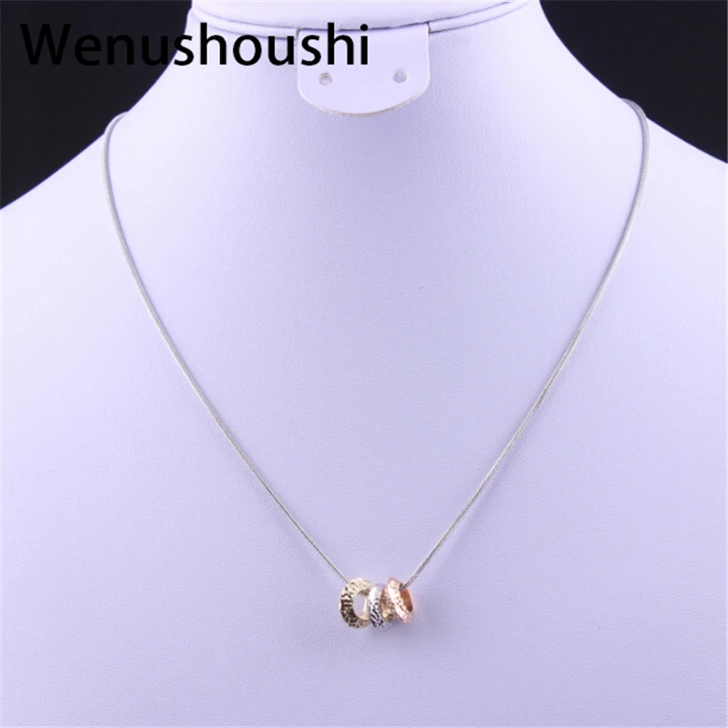 fashion Korean round circle snake chain Necklace for women alloy wufj064