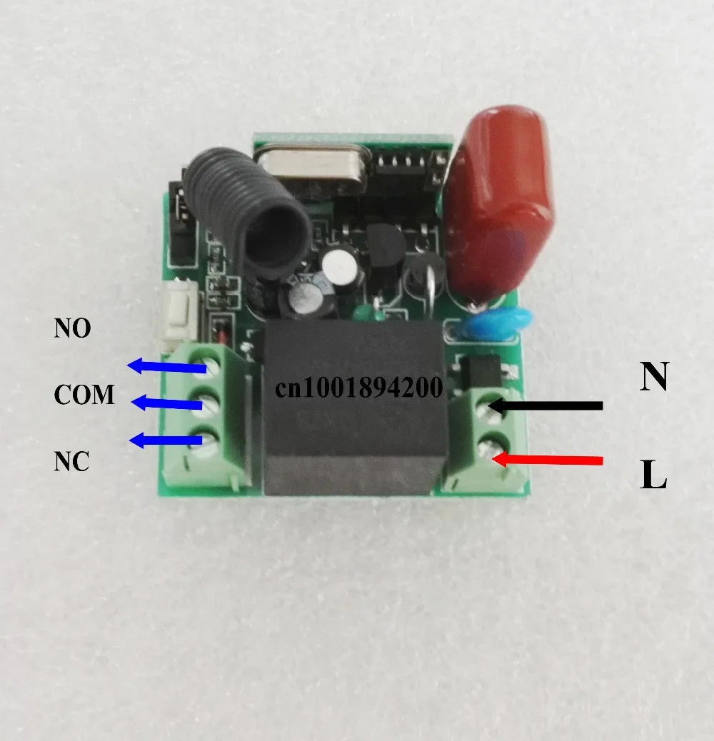 AC 220V 1 Way Relay Wireless Switch 315/433 Normally Open Closed RF Receiver Contact Relay Smart Home Remote Controller Mini Siz