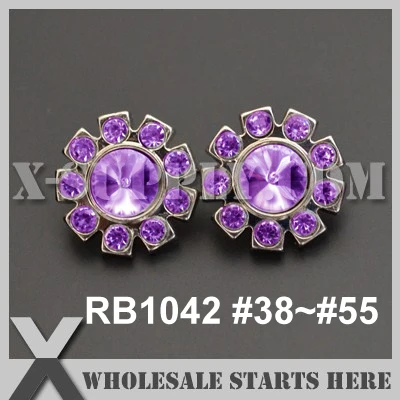 Color Option: RB1042 #38~#55 Silver Base Acrylic Rhinestone Button for Flower Center