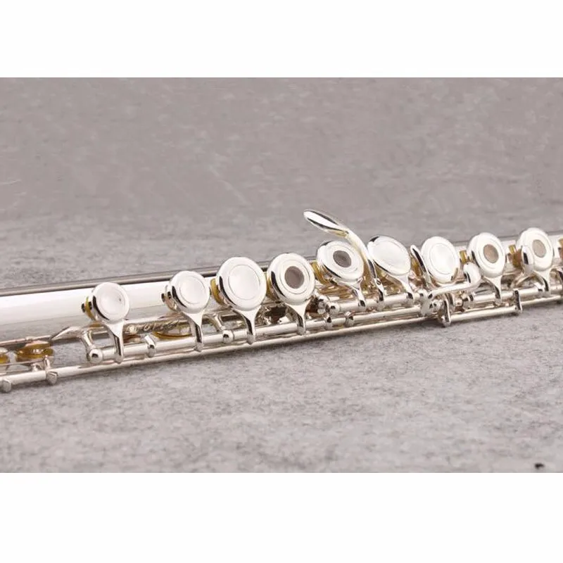 YFL-471 Flute Professional Cupronickel Opening C Key 17 Hole Flute Silver Plated Musical Instruments With Case and Accessories