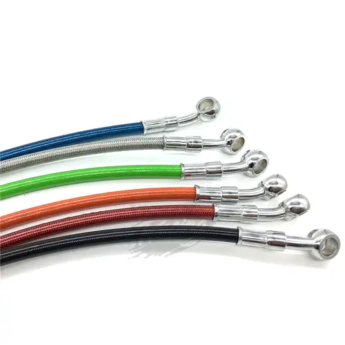 Motorcycle Dirt Bike Braided Brake Hose Line Steel Brake Cable Hydraulic Banjo Pipe 400mm-1500mm for Motorcycle Universal Racing - Image 2