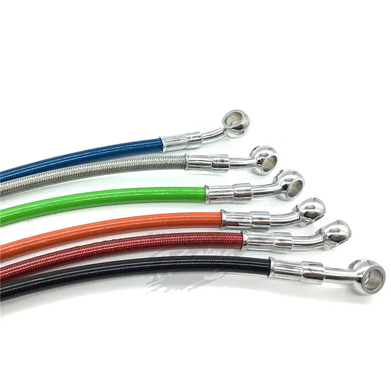 Motorcycle Dirt Bike Braided Brake Hose Line Steel Brake Cable Hydraulic Banjo Pipe 400mm-1500mm for Motorcycle Universal Racing - Image 2
