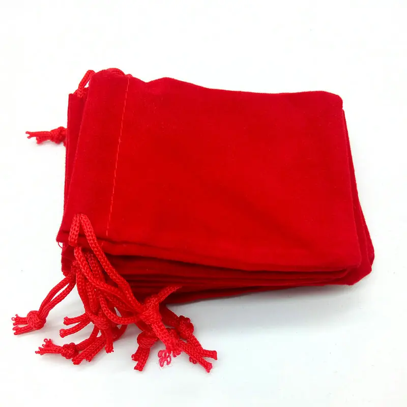 100pcs 7x9cm Mixed Color (4 Colors) Velvet Bunched Tile Strap Bag Gift Bags  B-057