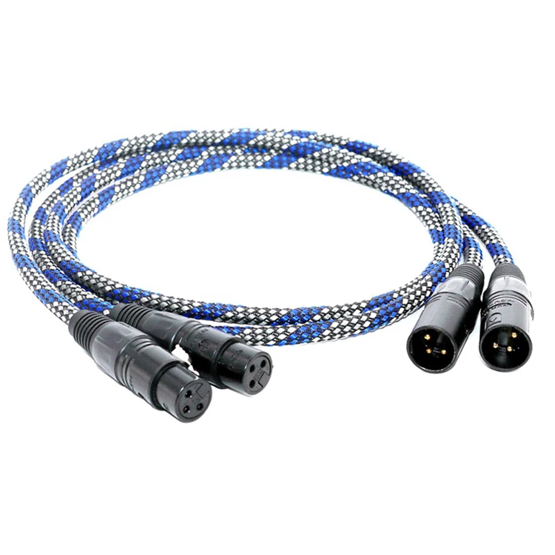 

Pair Audiocrast A10 5N OFC silver plated audio interconnects cable with 3 pin XLR male to xlr female plug