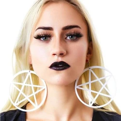 YAOLOGE Fashion Oversized Exaggerated Hyperbole Star Mix Long Acrylic Earring Hollow Pentagram Dangle Earrings For Women Jewelry