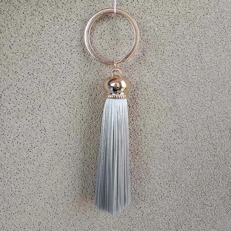 Modischer Quasten-Schlüsselanhänger für Damen, niedlicher Quasten-Schlüsselanhänger als Taschenaccessoire - Seidenquasten Autoschlüsselanhänger Fransen-Schmuck Großhandel – Detail 19