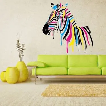 Full Color Zebra Lovely animal live in your home DIY wall home decor Jungle Forest theme wall sticker for kids room