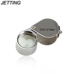 JETTING 1PCS Portable 20 x 21mm Jewelry Magnifying Glass 20X Folding Magnifier Loupe for Jewelry Coins Stamps Antiques