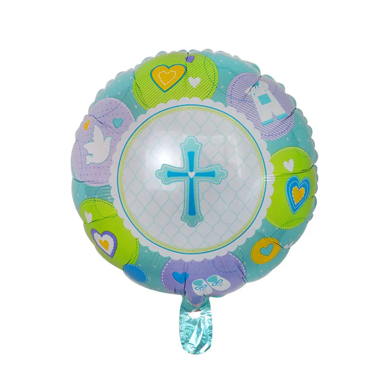 10pcs 18inch Easter Cross Foil Helium Balloons Christening First Communion Eucharist Party Decoration Jesus Pentecost Air Globos