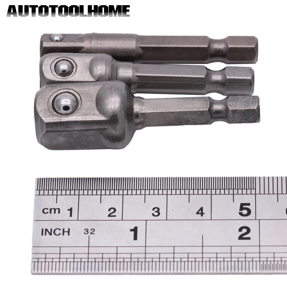 3 قطعة 1/4 3/8 1/2 "عرافة مثقاب كهربائي بت سائق المقبس بت مجموعة محول وجع كم تمديد بار لقم مفك كهربائي #6