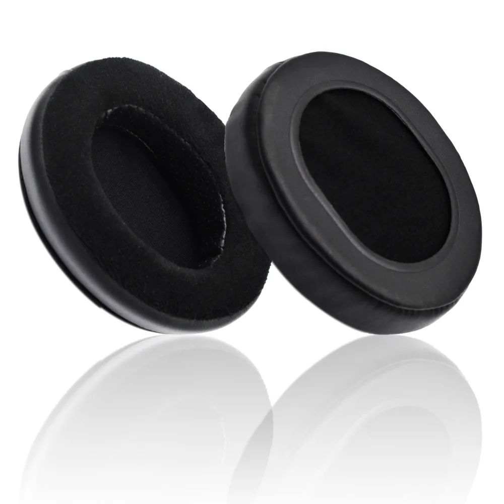 Fone de ouvido em espuma de memória híbrida, preto, pu/veludo, adequado para grande, sobre o ouvido