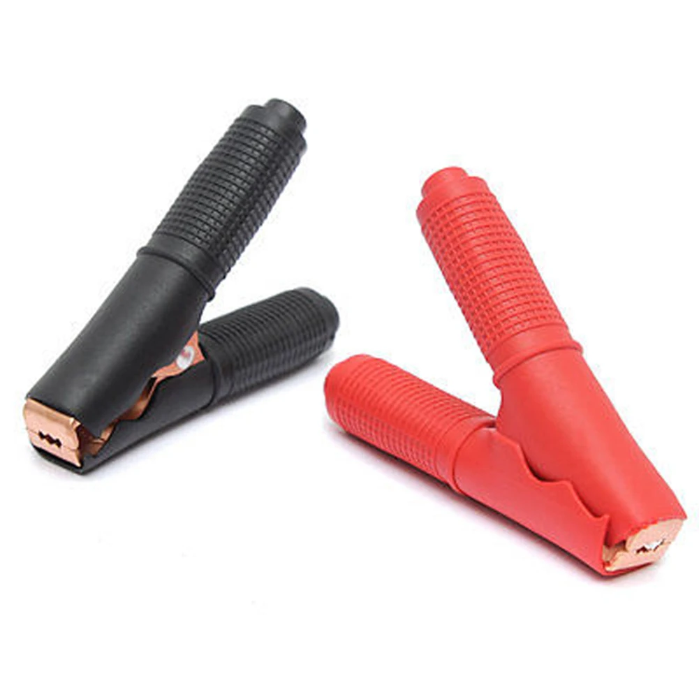 2pc metalowy samochód akumulator do pojazdu klipy krokodyl Alligator Test zaciski 90mm 100A czerwony + czarny testowanie klip wysoki prąd klip miedzi
