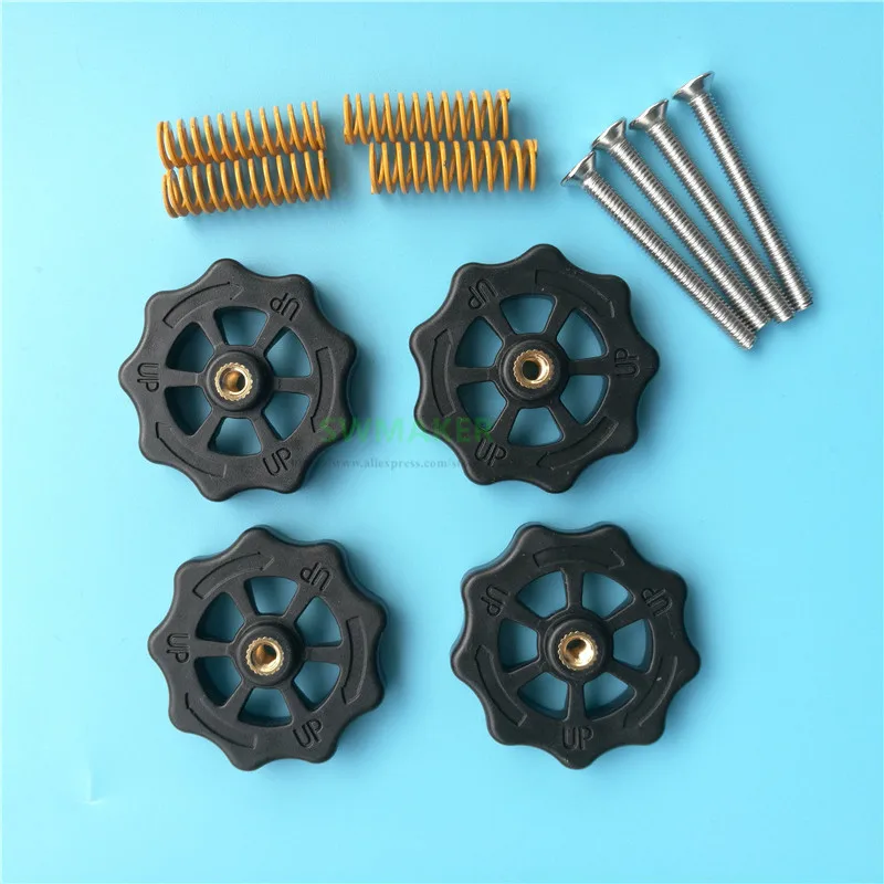 4pcs replacement Big Hand Twist Auto Leveling Nut Spring Screw kit M4 For Creality CR-10 CR-10S Mini Ender-3 3D Printer