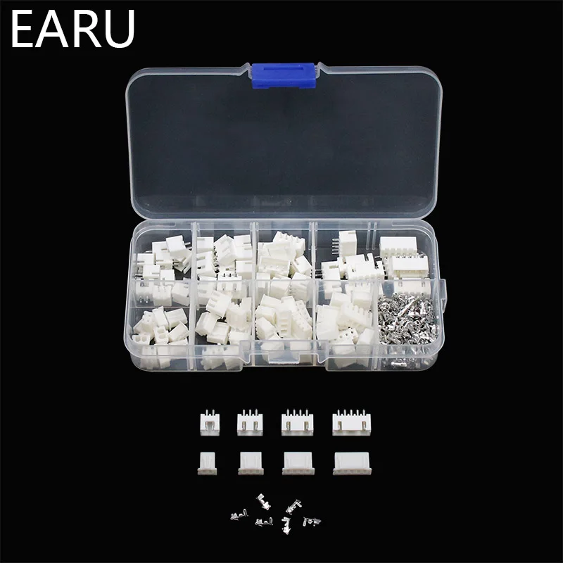 230pcs XH2.54 2p 3p 4p 5 pin 2.54mm Pitch Terminal Kit / Housing / Pin Header JST Connector Wire Connectors Adaptor XH Kits Box