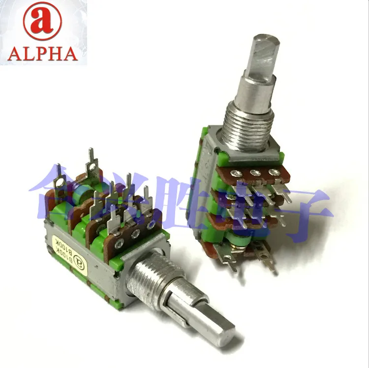 

2pcs for ALPHA type 12 two-axis double adjustable precision potentiometer B100K dual band switch power amplifier audio volume