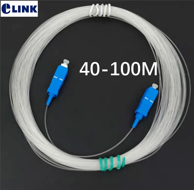 

5pcs 40~100mtr SC fiber patch lead TAC transparent Invisible drop cable G657A2 SM Bend Insensitive SC-SC jumper Free shipping