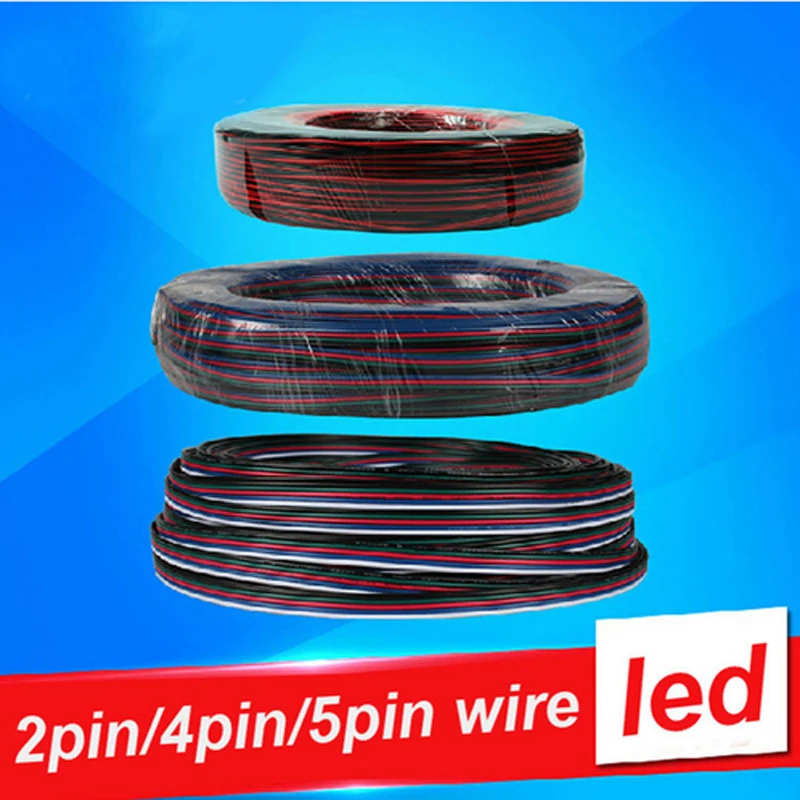 100m RGB Led Connector  LED RGB cable Extension Extend Wire Cord Connector For RGB rgbw single color 5050 3528 LED Strip