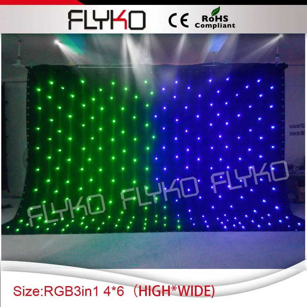 2016 new design 4x6m LED Monochrome starry sky cloth/LED star cloth