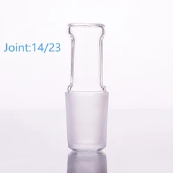 Tapón de vidrio hueco de 5 piezas, Junta 14/23, tapón plano de molienda, émbolo hueco, vidrio de borosilicato