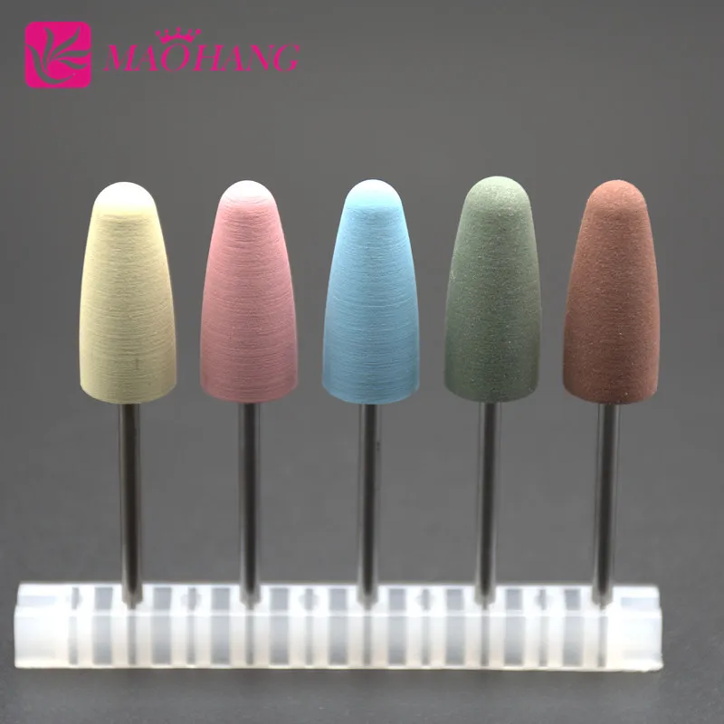 5pcs/lot Rubber Nail Drills Bits Stone Ceramic Milling Corundum Cutters Brush Electric Machine Rotary Polish Manicure Tools